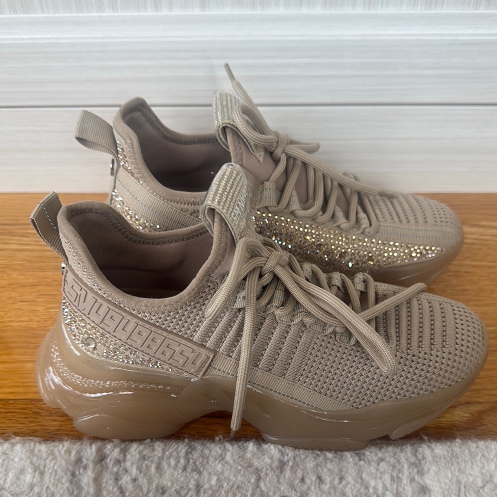Steve Madden NY90 Tan Rhinestone Sneakers - Picture 5 of 6